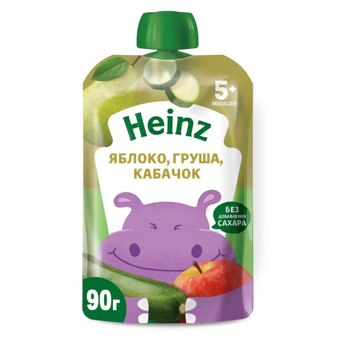 Heinz пюре 90г пауч яблоко/груша/кабачок