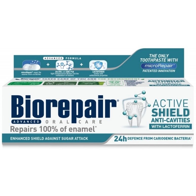 Паста зубная Защита эмали зубов PRO Active Shield Biorepair 75мл