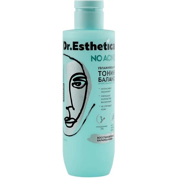 Тоник-баланс Dr. Esthetica no acne для взрослых увлажняющий для жирной кожи, склонной к акне 200 мл