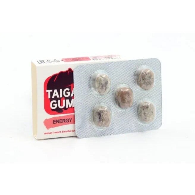 Смолка жевательная Taiga gum Energy без сахара 5 шт.