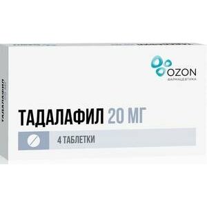 Тадалафил таблетки 20 мг 4 шт.