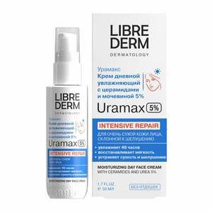 Крем для лица увлажняющий с церамидами и мочевиной 5% дневной Uramax Librederm/Либридерм фл. 50мл