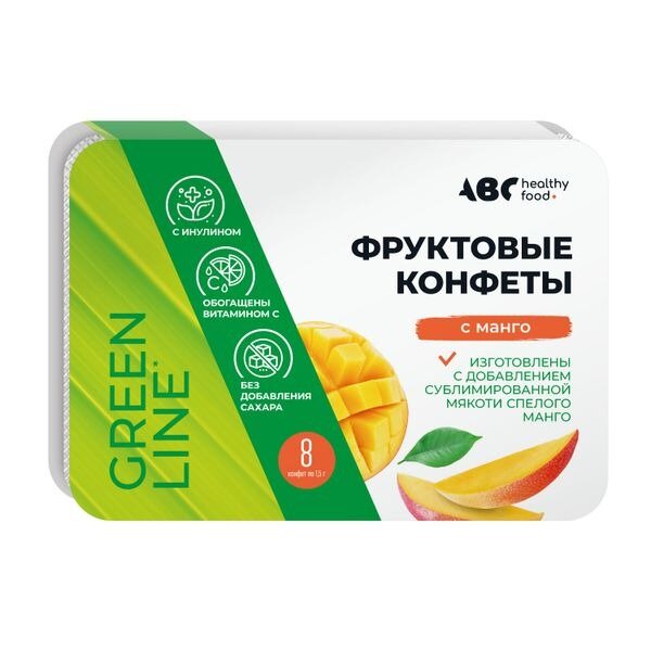 Конфета фруктовая мякоть манго ABC Healthy Food 12 г