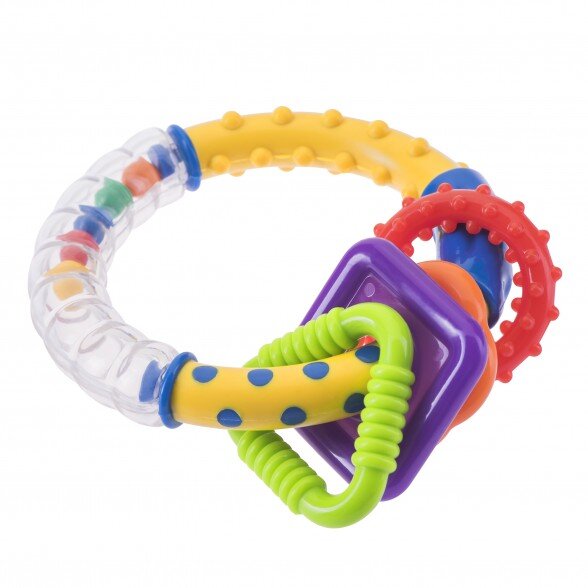 Погремушка-прорезыватель Мир детства Веселая геометрия