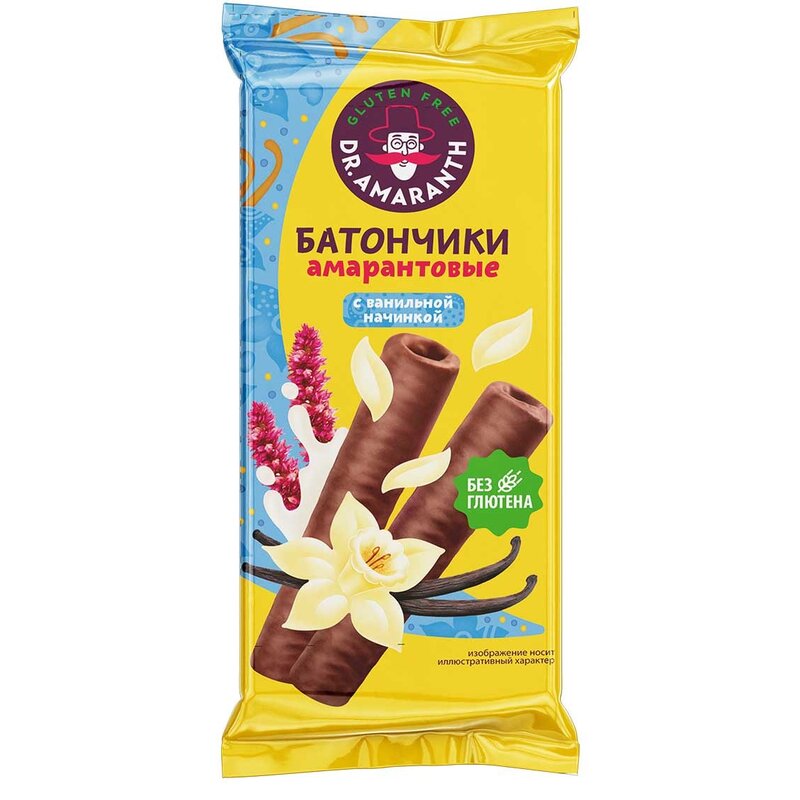 Мини-батончики Dr.Amaranth с ванильной начинкой в глазури 19 г