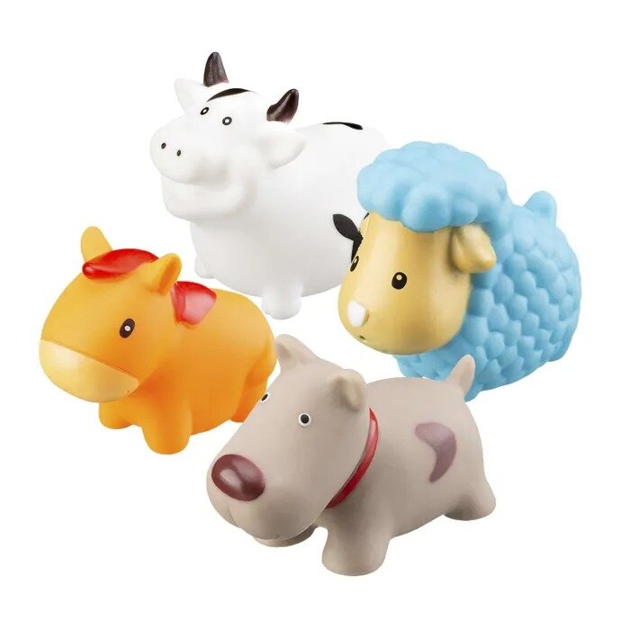 Набор игрушек Roxy-kids 6+ для ванной ферма 4 шт.