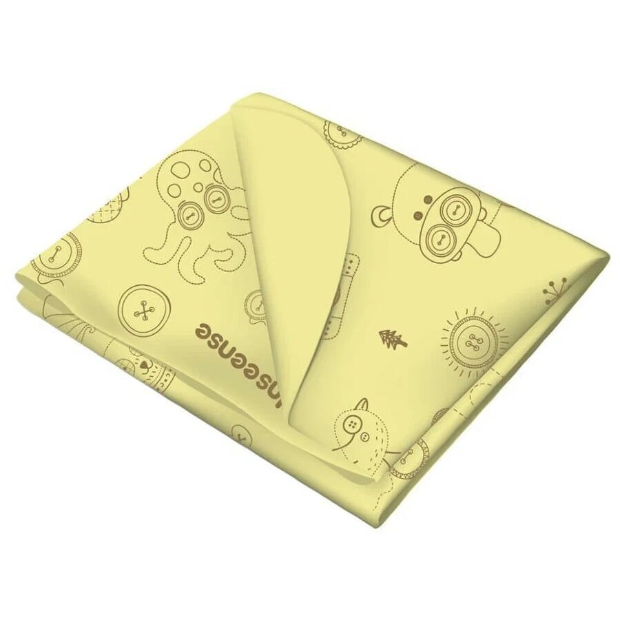 Клеенка подкладная Inseense с пвх покрытием с резинками-держателями желтая 70х100см