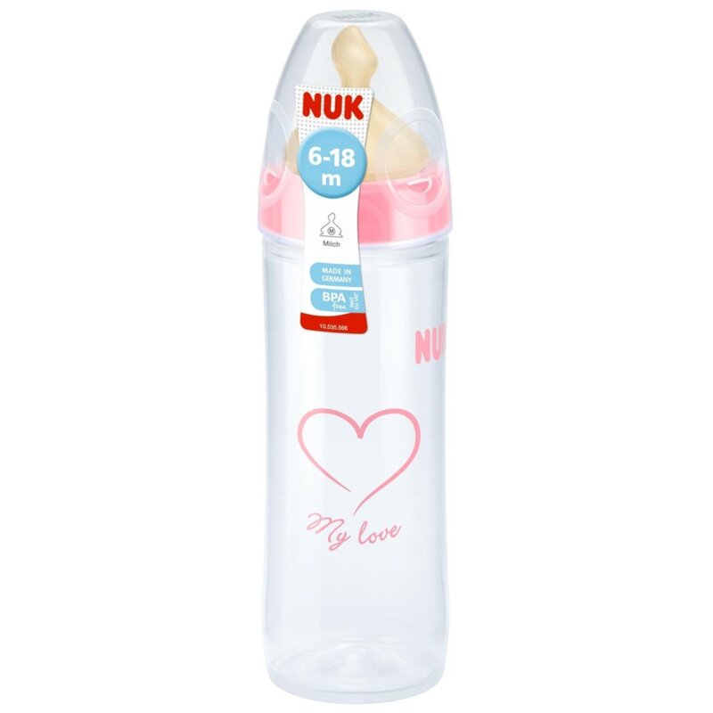 Nuk New classic бутылочка с латексной соской со средним отверстием 6-18 мес. 250 мл 1 шт.
