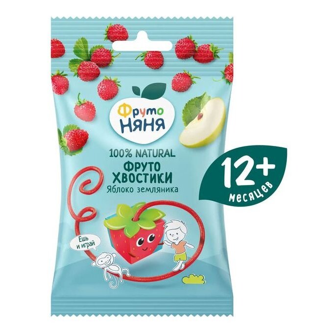 ФрутоХвостики Фрутоняня с яблоком и земляникой 15 г