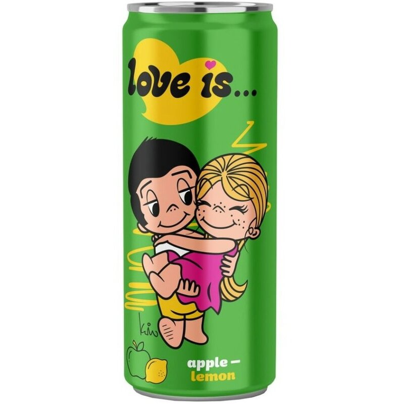 Love is напиток газированный яблоко/лимон 0.33 л