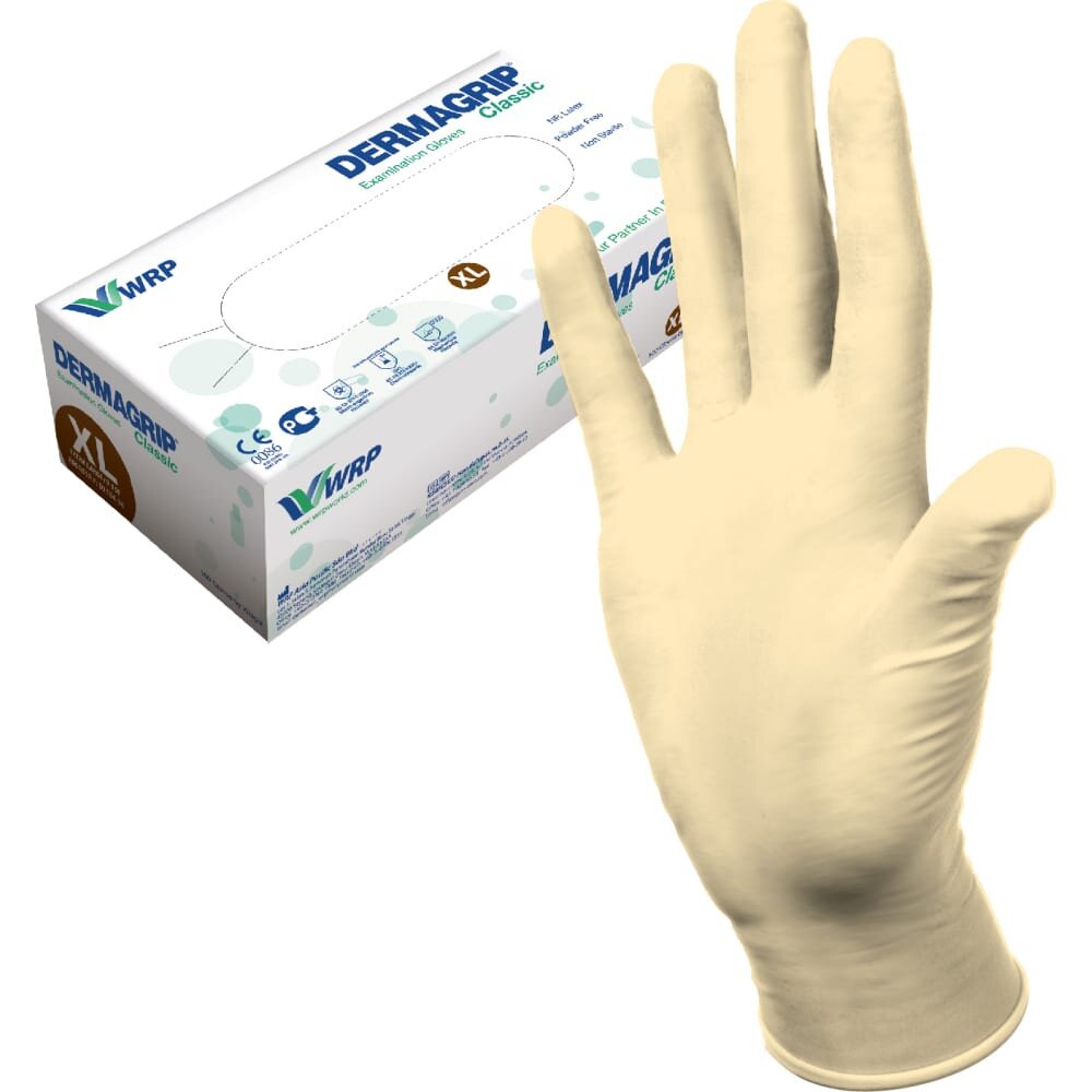 Dermagrip перчатки смотровые classic нестерильные неопудренные размер xl 50 шт. пар