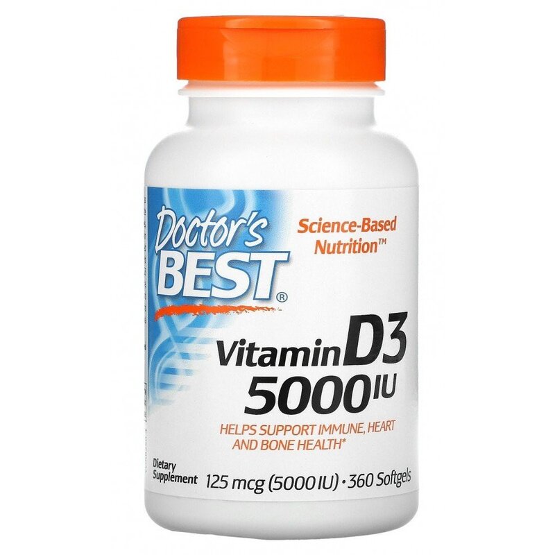 Витамин D3 Doctor's Best 125 мкг 5000 МЕ 360 шт.
