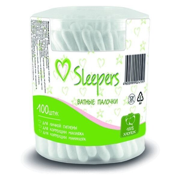 Ватные палочки Sleepers стакан 100 шт.