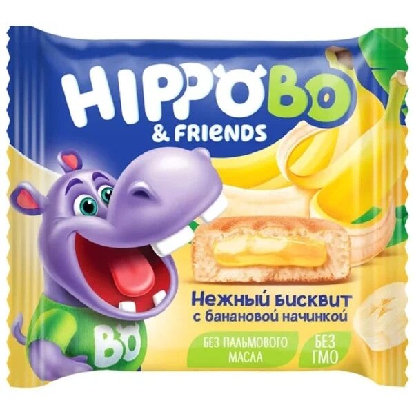 Бисквит Hippobo нежный с банановой начинкой 32 г