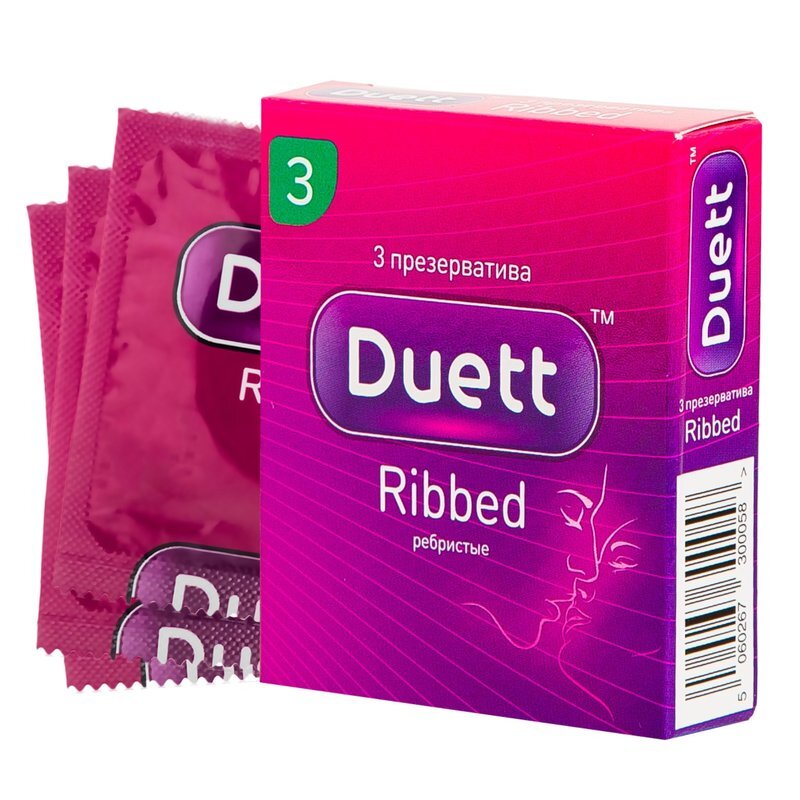 Презерватив Duett ребристые 3 шт.