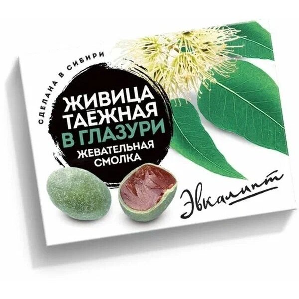 Смолка жевательная Живица таежная Эвкалипт в глазури 5 шт.