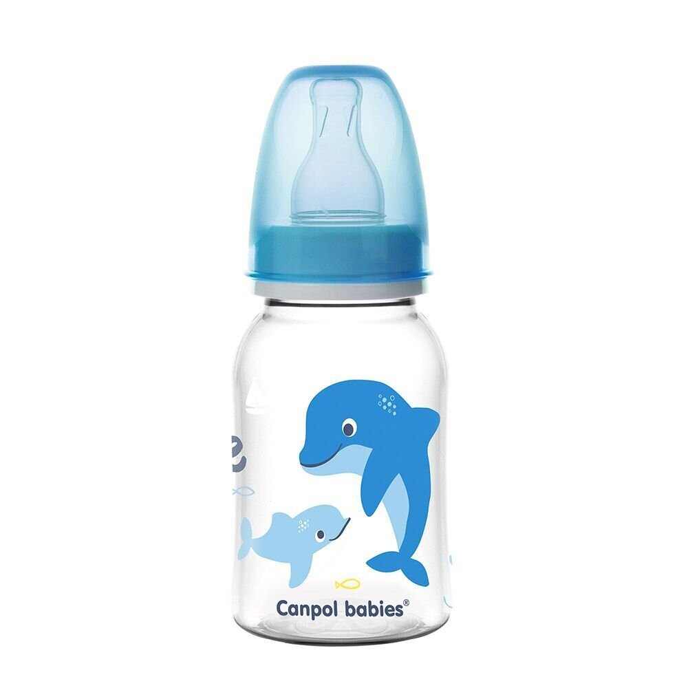 Бутылочка 0+ с силиконовой соской Canpol babies голубая love&sea 120 мл