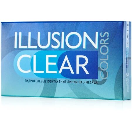 Контактные линзы Illusion Clear Colors прозрачные 3 месяца -2.0/8.6 2 шт.