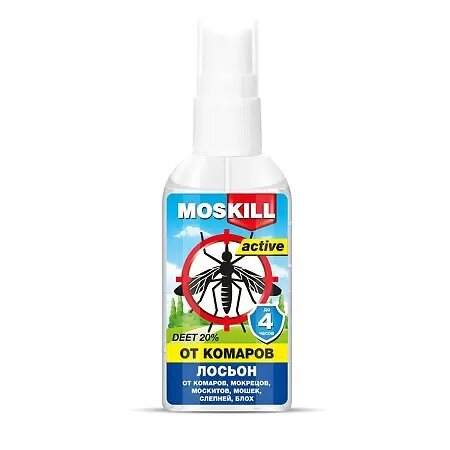 Лосьон-спрей от комаров Москилл актив средство репеллентное 60 мл