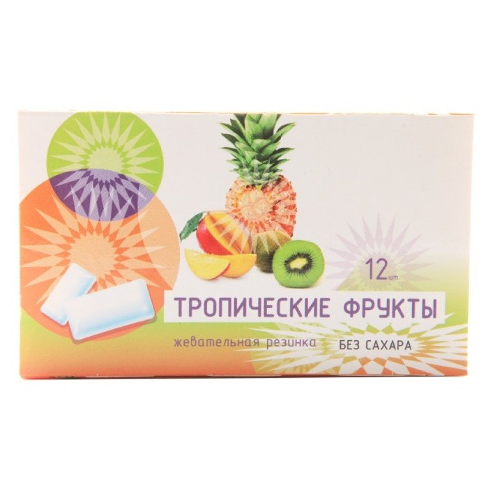Жевательная резинка Тропические фрукты 12 шт.
