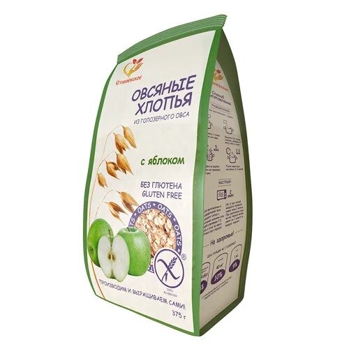 Хлопья овсяные без глютена Сташевское без глютена с яблоком 375 г