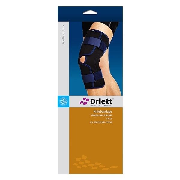 Бандаж на коленный сустав Orlett RKN-202 черно-синий размер S