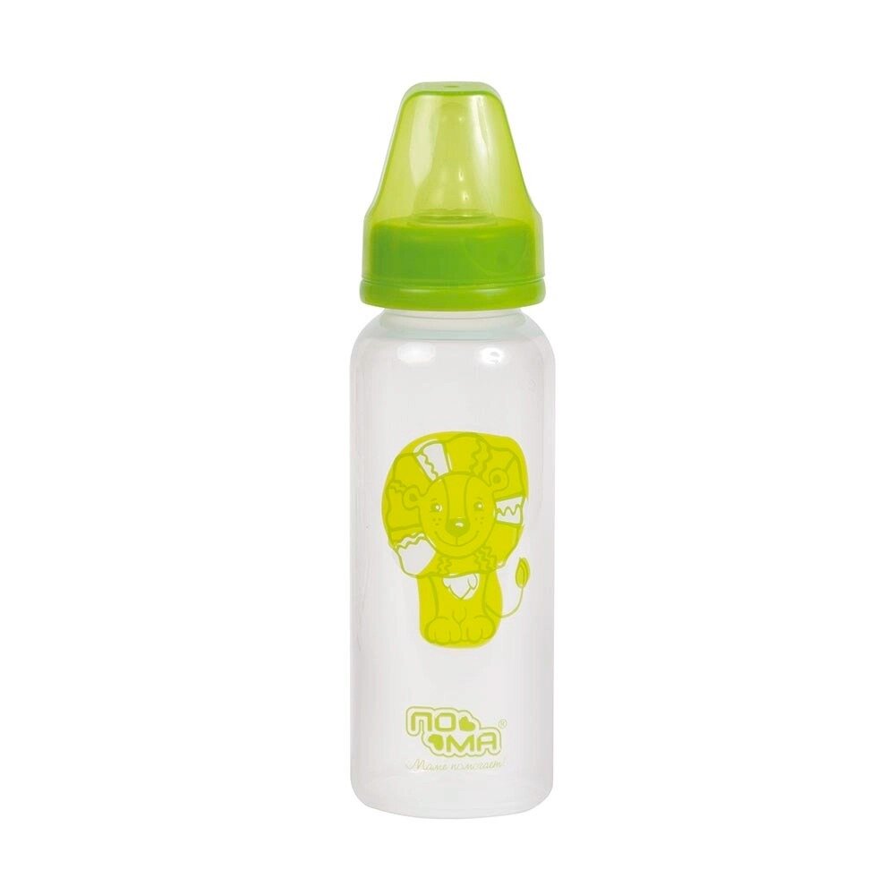 Бутылочка Пома пластиковая с силиконовой соской с быстрым потоком с 6 месяцев 240 мл арт. 3810