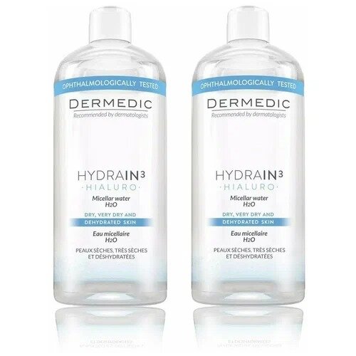 Вода мицеллярная Dermedic Hydrain-3 Hialuro H2O 500 мл 2 шт.