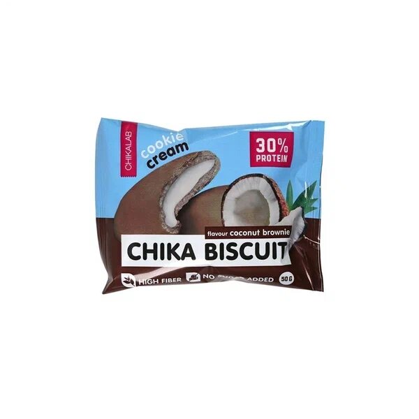 Печенье с начинкой бисквит кокосовый брауни Chikalab chikabiscuit 50 г