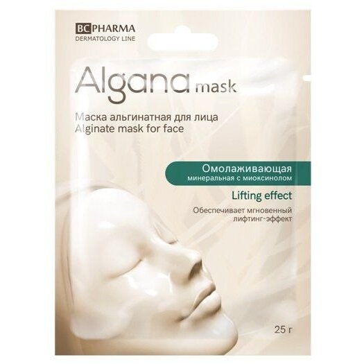Маска альгинатная для лица Alganamask Lifting Effect омолаживающая минеральная с миоксинолом 25 г
