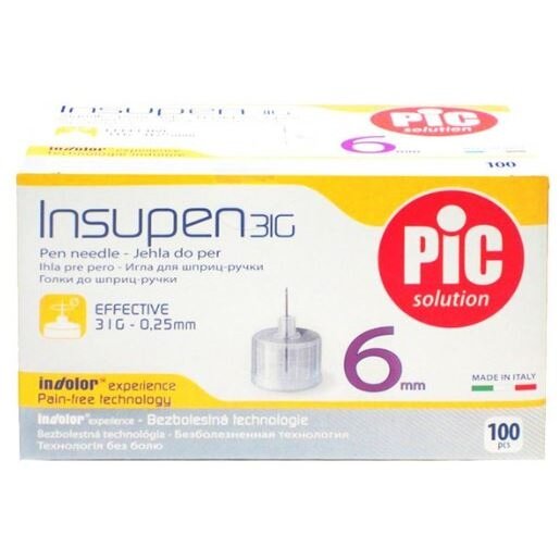 Иглы одноразовые INSUPEN к шприц-ручке 31G 6 мм 100 шт.