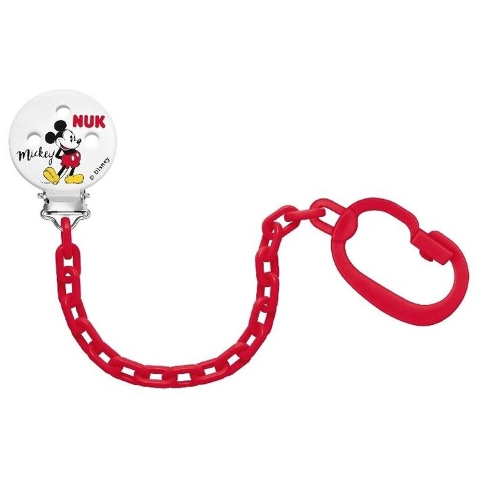 Nuk Disney Микки-Маус клипса для соски-пустышки с цепочкой 1 шт.