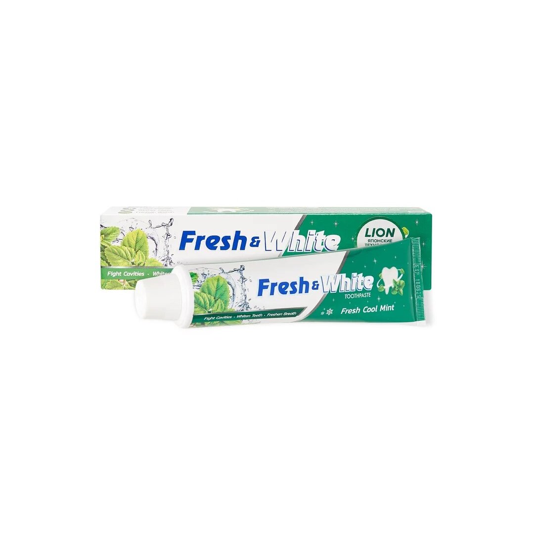 Паста зубная Lion Thailand Fresh&White для защиты от кариеса прохладная мята 160 г