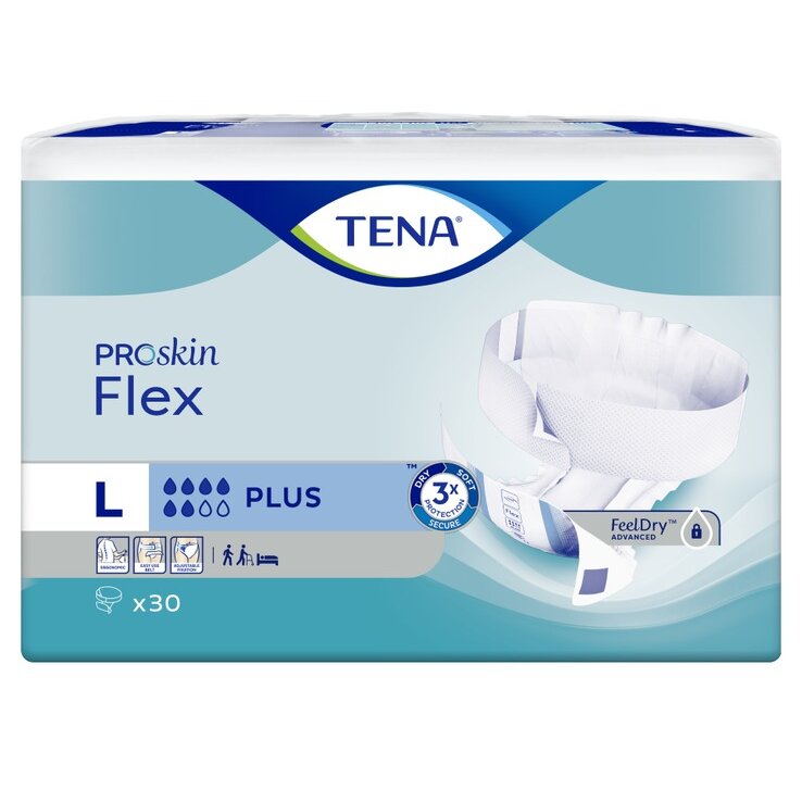 Подгузники поясные дышащие TENA Flex Plus L (талия 83-120 см) 30 шт.