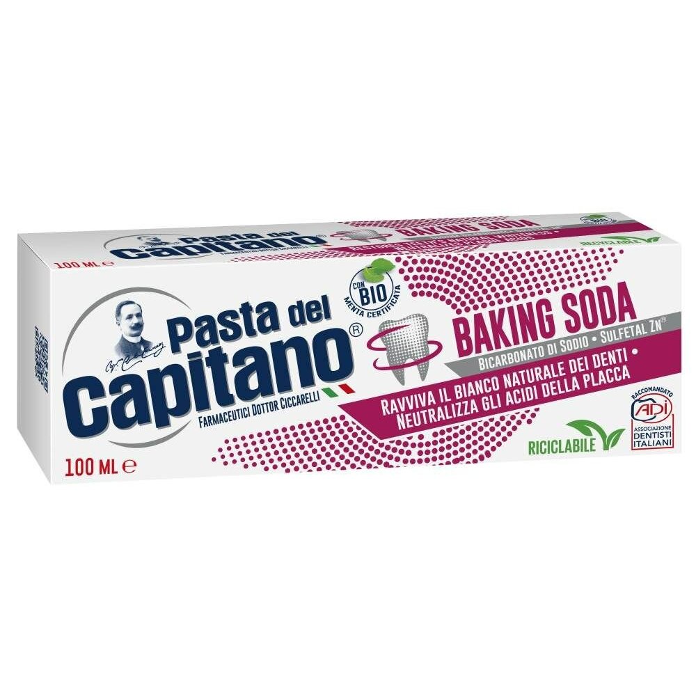 Паста зубная Pasta del capitano для деликатного отбеливания с содой 100 мл