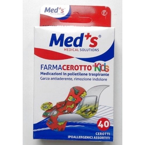 Пластыри детские водонепроницаемые Farmacerotto extra resistente kids разноцветные 40 шт.
