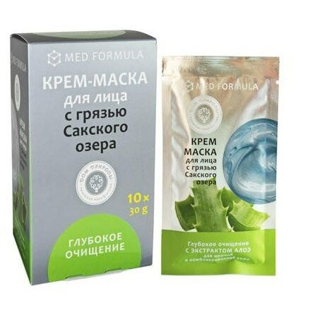 Крем-маска глубокое очищение для жирной и комбинированной кожи дом природы по 30 г 10 саше