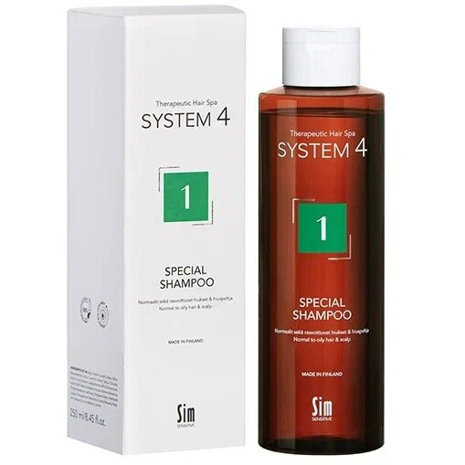 Терапевтический шампунь №1 для нормальной и жирной кожи головы 250 мл System 4 (Система 4)