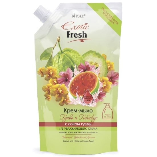 Крем-мыло Витэкс Exotic Fresh Гуава и гибискус дой-пак 750 мл