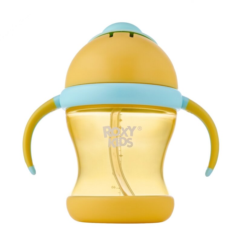 Поильник-непроливайка Рокси Кидс (Roxy-Kids) 9мес+ с силиконовой трубочкой медовый rfd-008-b 200 мл
