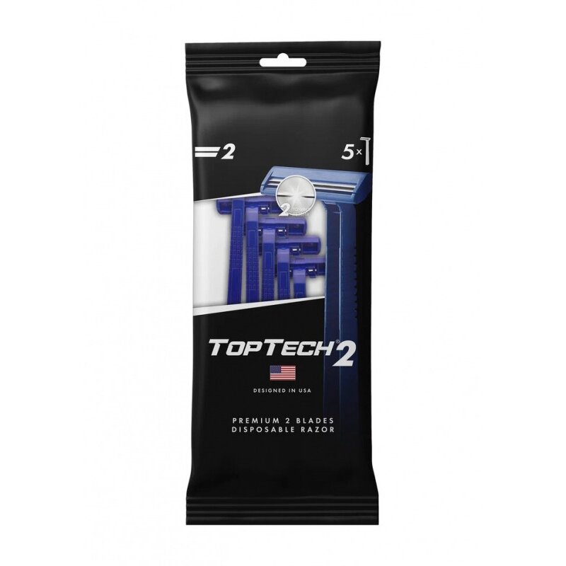 Бритвенный станок TopTech мужской одноразовый 2 лезвия 5 шт.