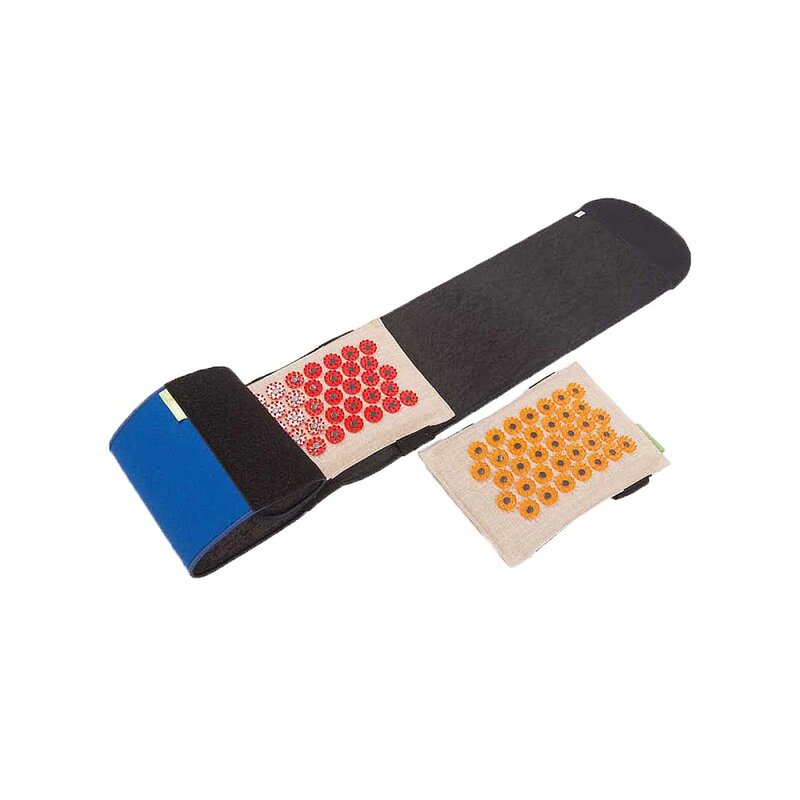 Аппликатор кузнецова пояс-массажер магнитный с двумя сменными мягкими подушечками красный/желтый размер m тибетский