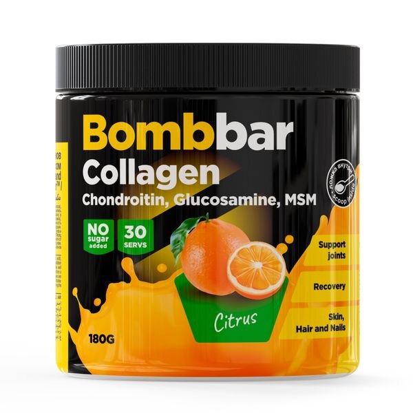 Коктейль Bombbar коллаген с хондроитином, глюкозамином и МСМ цитрус 180 г