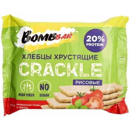 Хлебцы рисовые Бомбар (BombBar) томаты и прованские травы 60 г