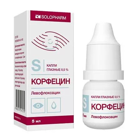 Левофлоксацин-СОЛОфарм капли глазные 0,5% флакон 5 мл