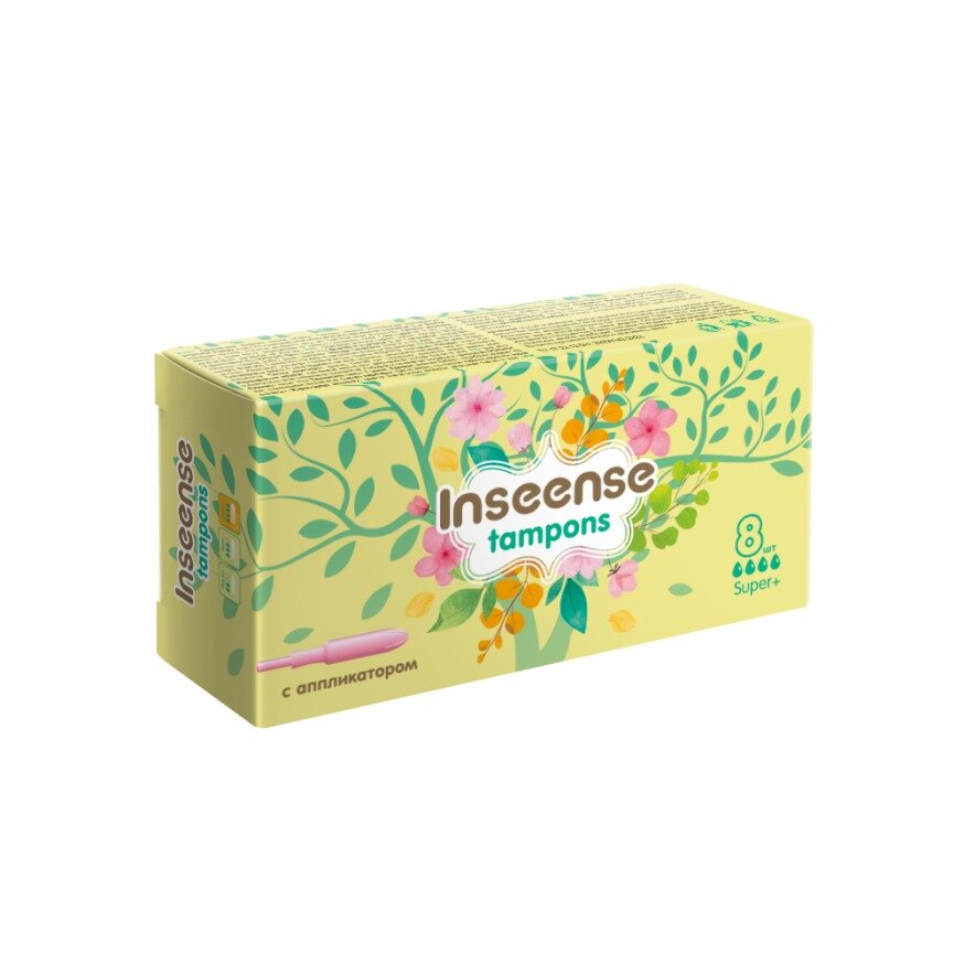 Тампоны Inseense Super + с аппликатором 4 капли 8 шт.