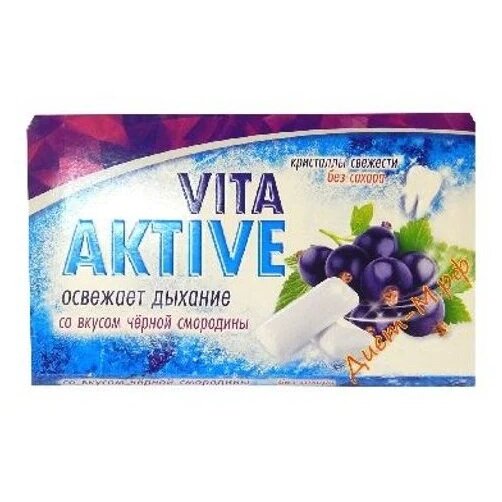 Резинка жевательная Vita aktive без сахара со вкусом черной смородины 12 шт.