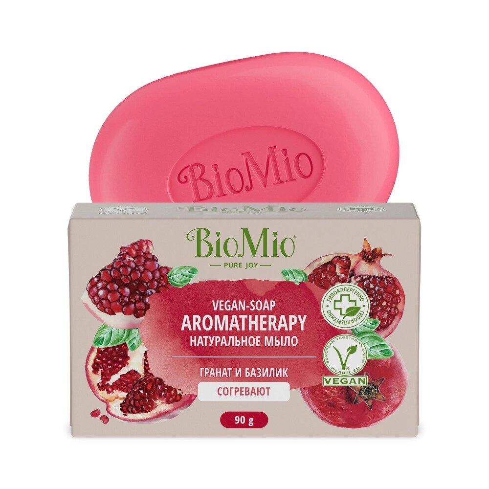 Мыло натуральное Biomio bio-soap aromatherapy гранат и эфирное масло базилика 90 г