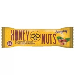 Батончик-мюсли Everyday Honey nuts орехи/мед 25 г