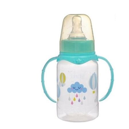 Бутылочка Mum&Baby Нежное облачко с ручками бирюзовый 0+ 150 мл